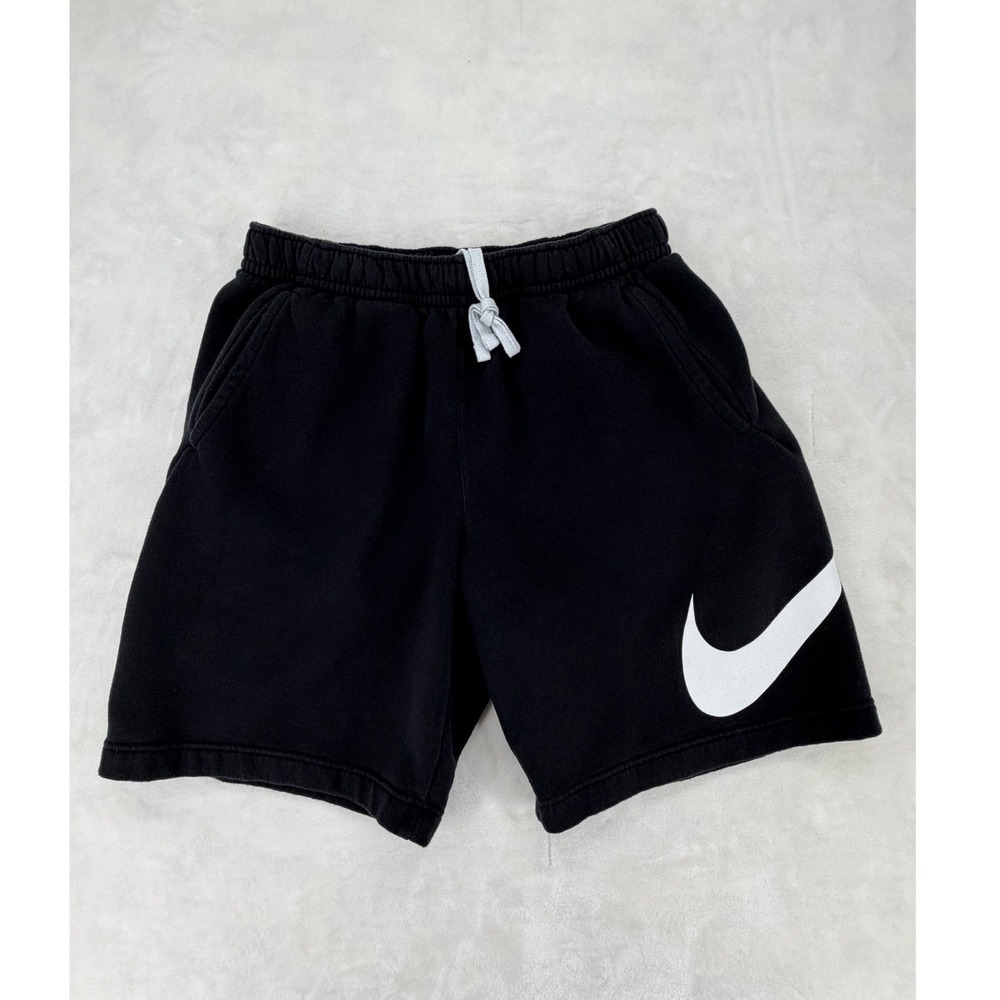 Nike Mens Sportswear Fleece Big Swoosh Shorts Black White AR3161-010 Size S